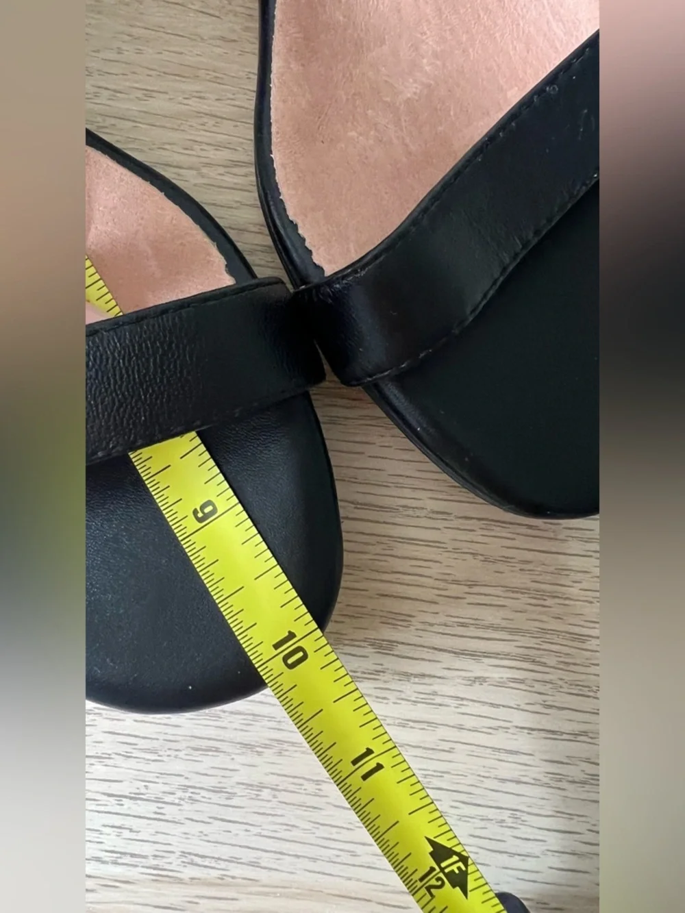 J Jill Black Leather Sandals Ankle Strap Low Heel Minimalist Size 9 New